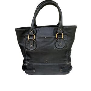 Authentic Chloe Paddington Tote Bag Black Leather